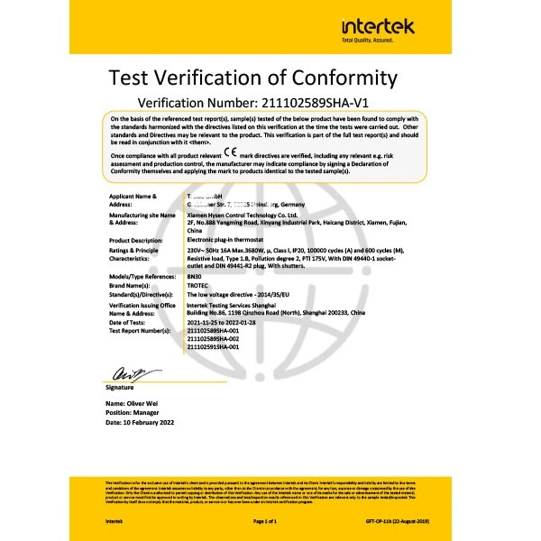 3 Test verification of conformity HY08-2